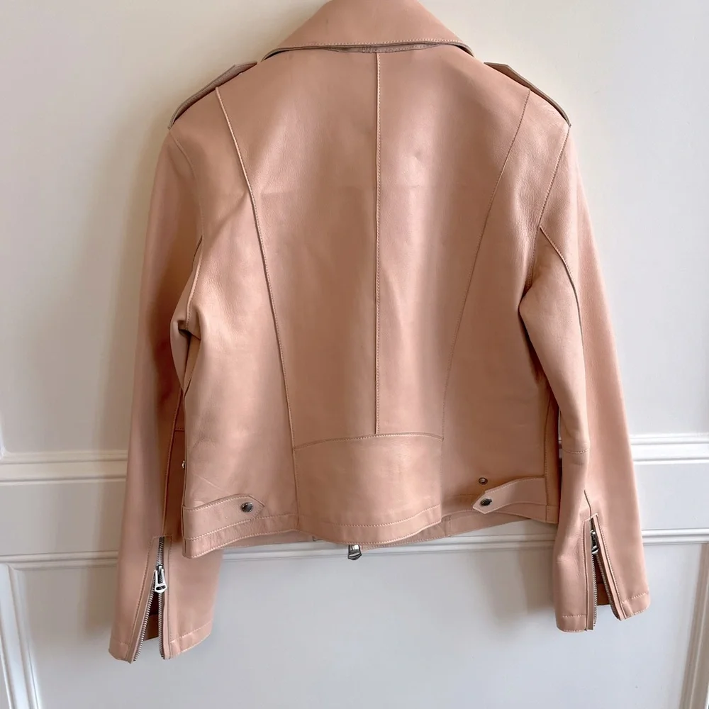 Cole Haan Blush Pink Leather Jacket - Picture 7 of 15